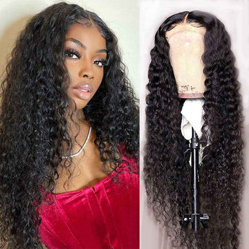 Beaudiva Water Wave 4x4 Lace Closure Wigs Human Hair Wig Pre Plucked With Baby Hair